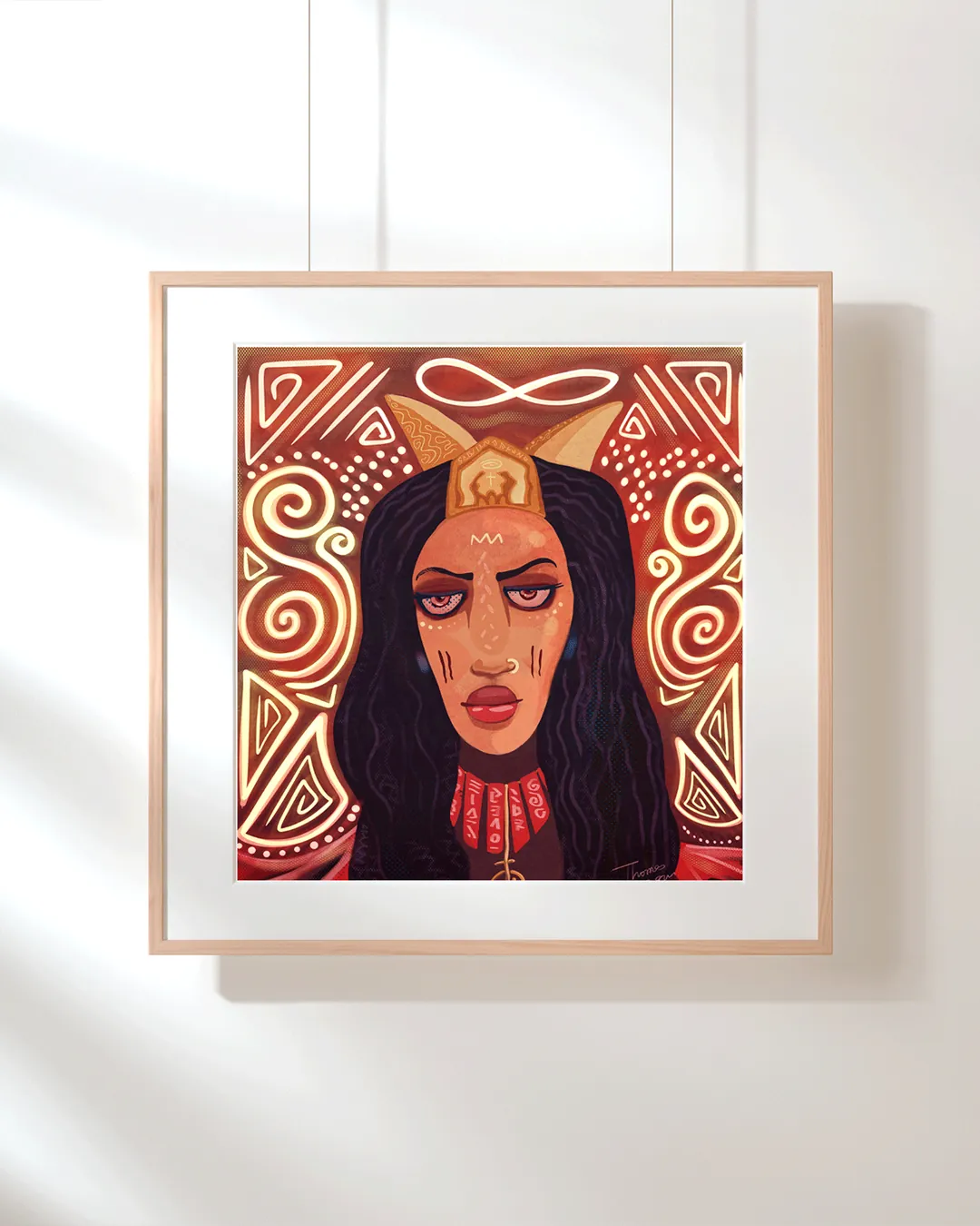 Portrait artwork displayed as a framed collector print