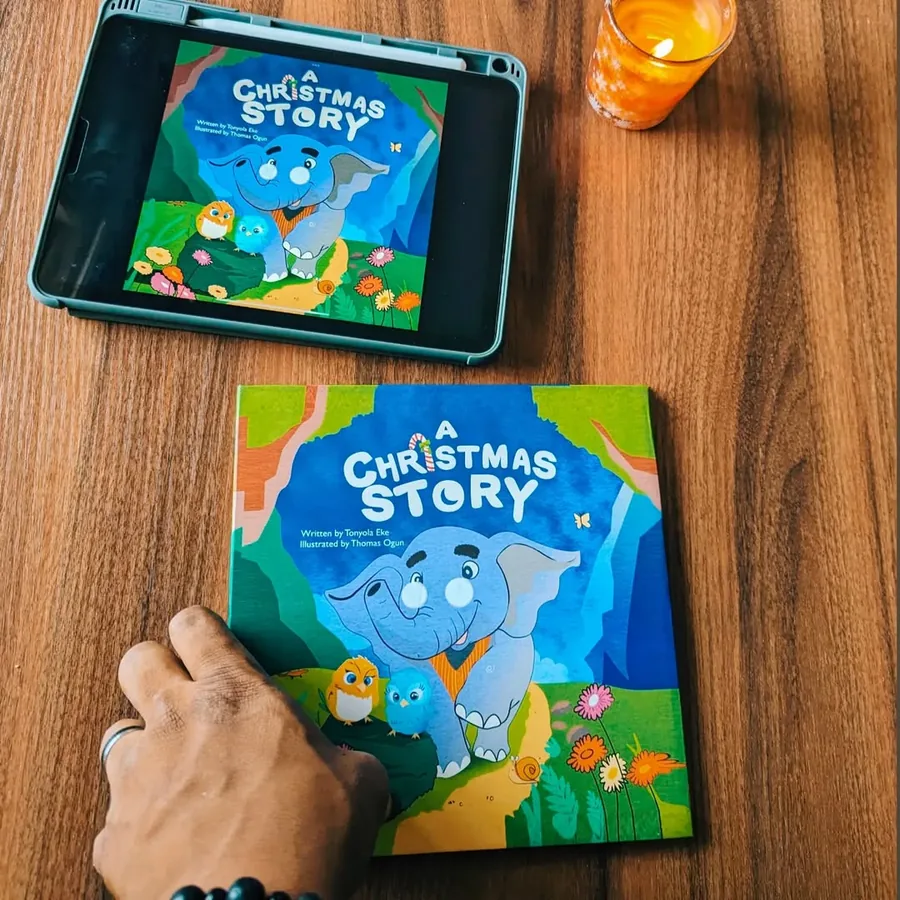 A Christmas Story book cover presented in print and on a tablet