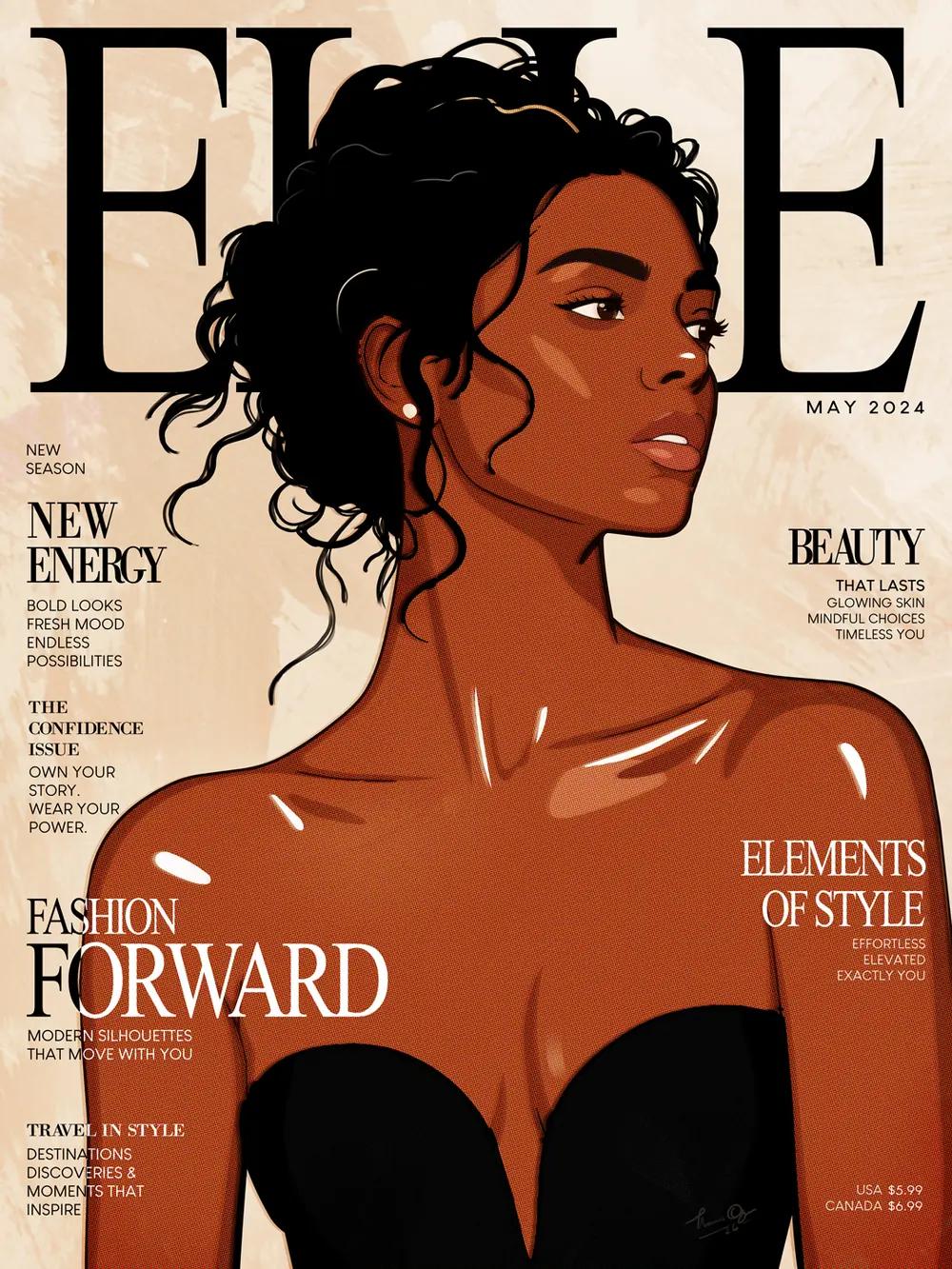 Fashion Forward illustrated magazine cover