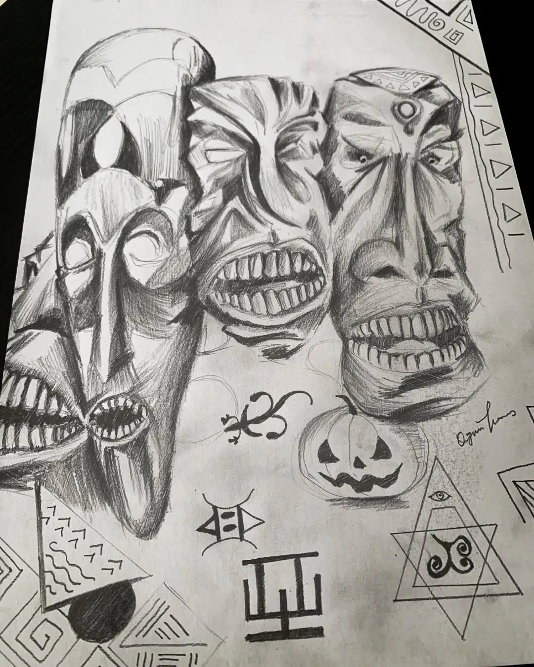 Pencil study of masks and repeated pattern symbols