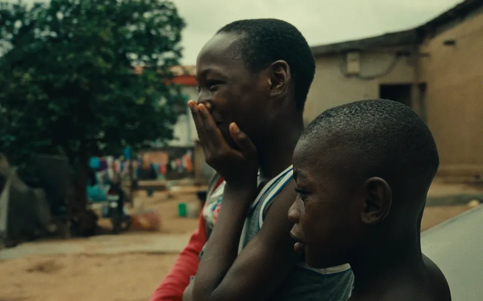 Children reacting during the Omo Vorstar production in Nigeria
